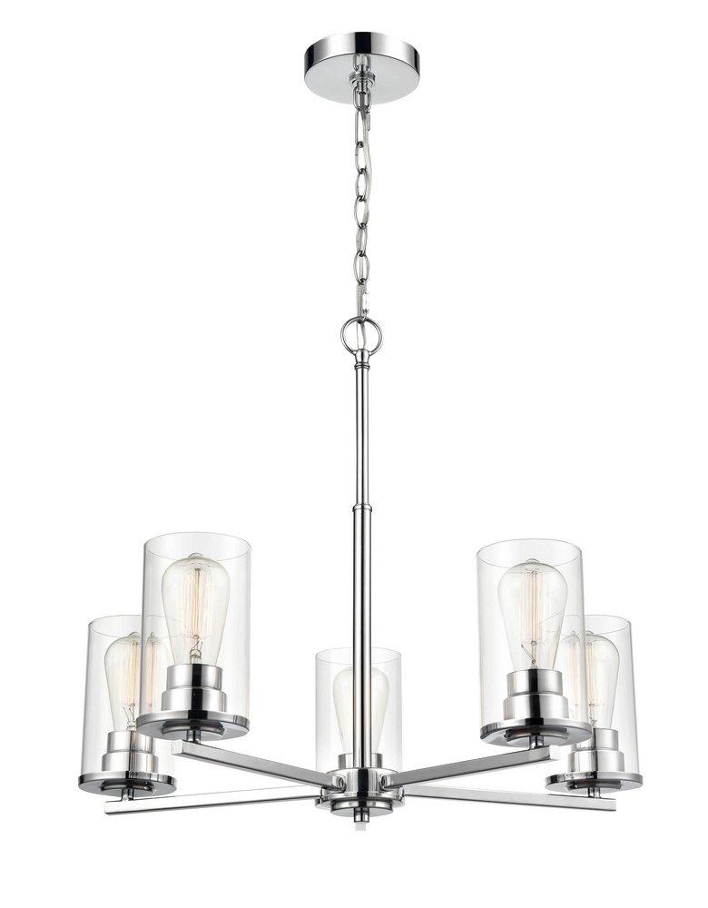 5-Light Chandelier Ceiling Light in Chrome 