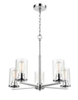5-Light Chandelier Ceiling Light in Chrome