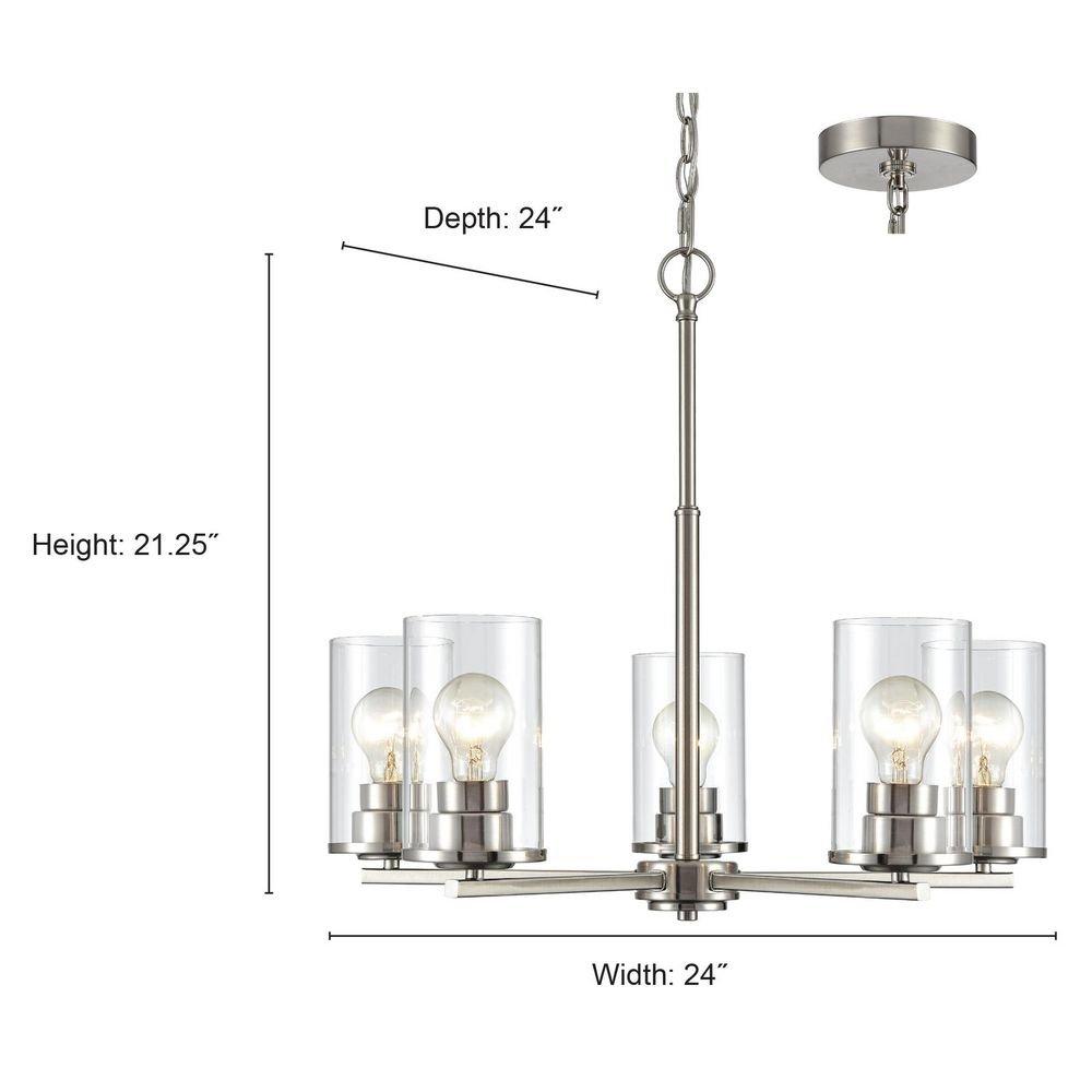 5-Light Chandelier Ceiling Light in Chrome 