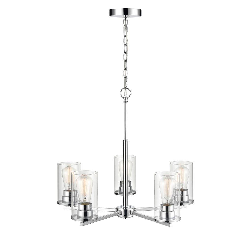 5-Light Chandelier Ceiling Light in Chrome 