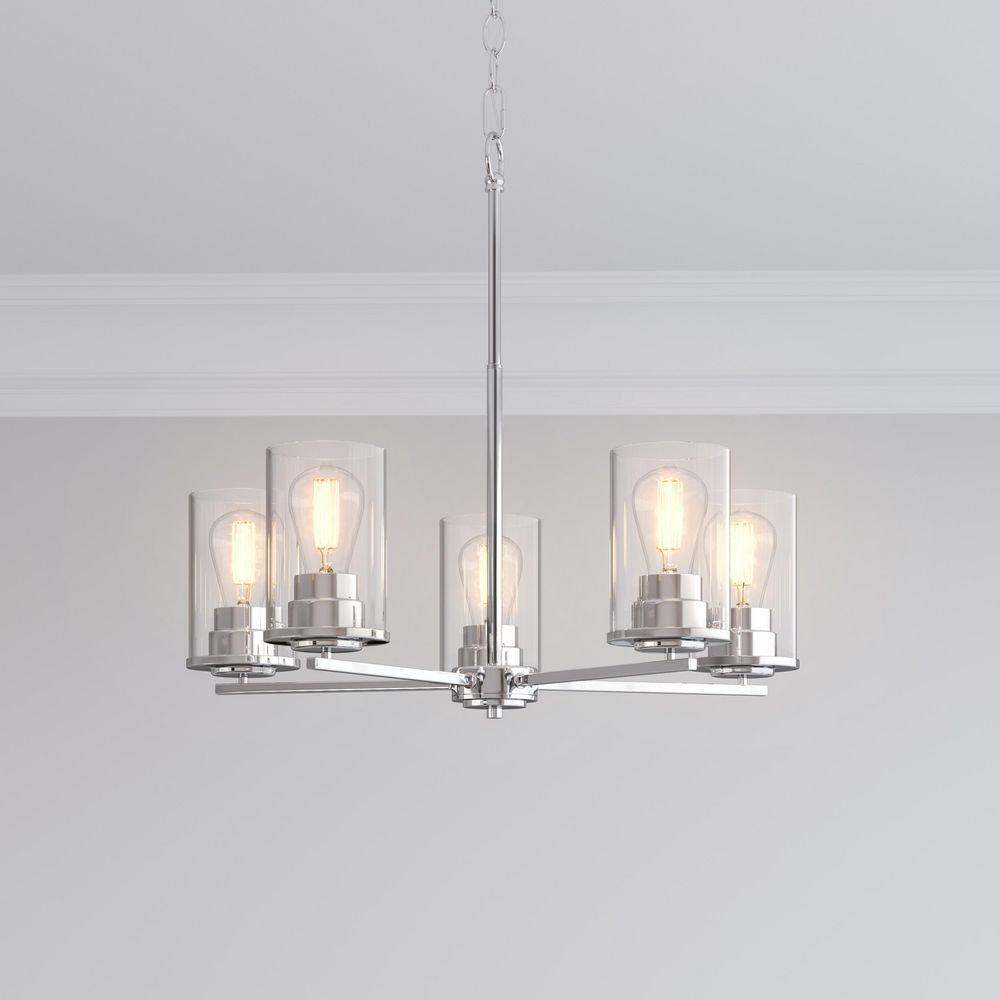 5-Light Chandelier Ceiling Light in Chrome 