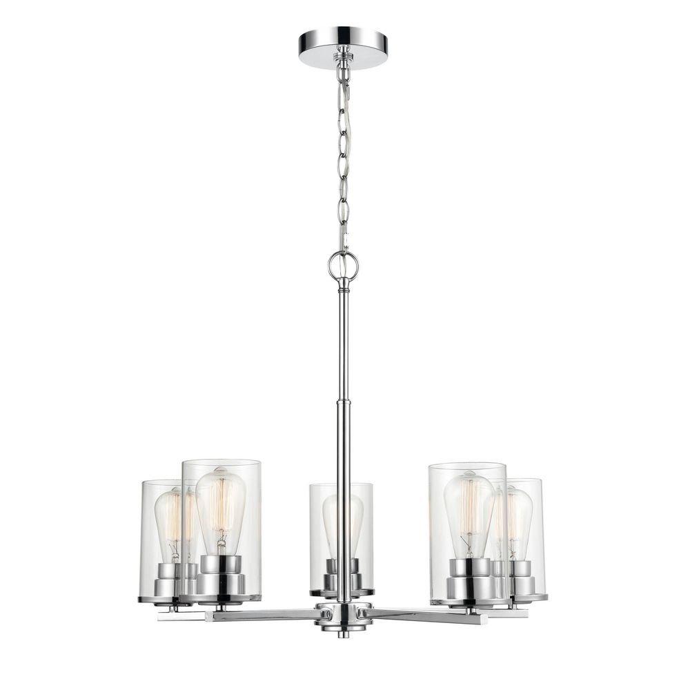 5-Light Chandelier Ceiling Light in Chrome 