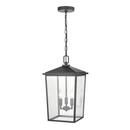 3-Light Outdoor Hanging Lantern in Powder Coated Black 