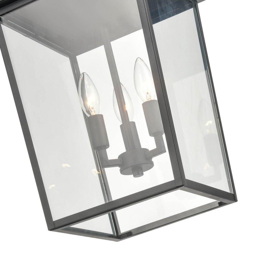 3-Light Outdoor Hanging Lantern in Powder Coated Black 