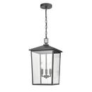 3-Light Outdoor Hanging Lantern in Powder Coated Black 
