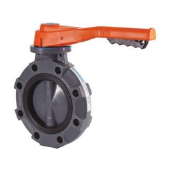 2 in. Plastic Flanged EPDM Locking Lever Handle Butterfly Valve