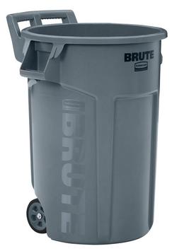 Vented Wheeled Brute 44 Gal Gray Waste Container