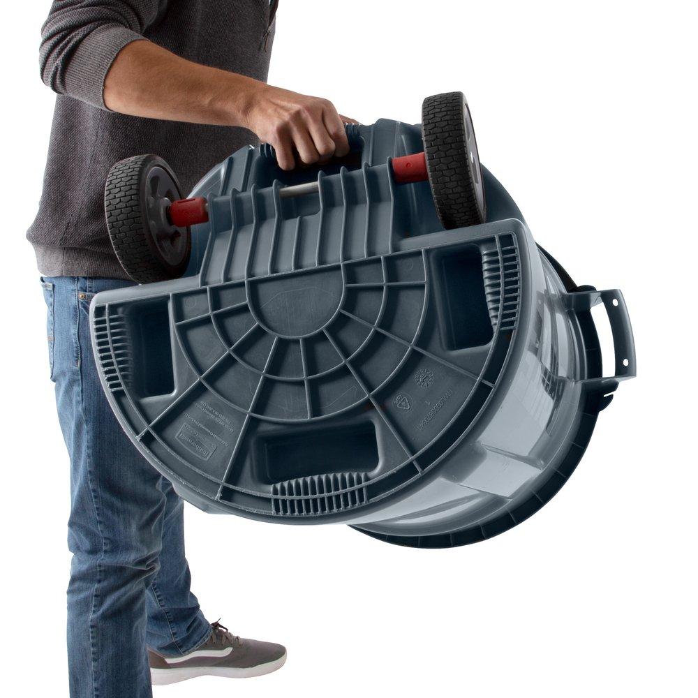 Vented Wheeled Brute 44 Gal Gray Waste Container 