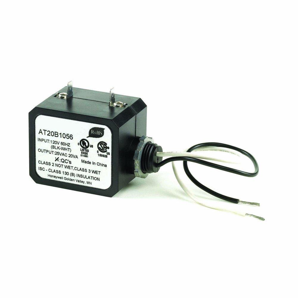 120/24 V 20VA TRANSFORMER ENERGY LIMITING CLASS2 1/ INCH CONDUIT NIPPLE MOUNTING 7 INCH PRIMARY LEADS SC REW/QUICK CONNECTS SECONDARY 