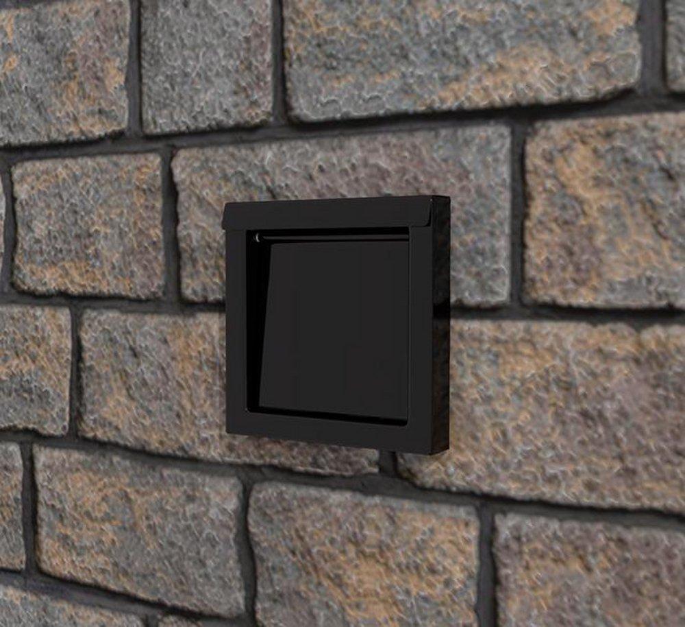 FLUSH-MOUNT METAL DRYERWALLVENT - BLACK NO COLLAR 