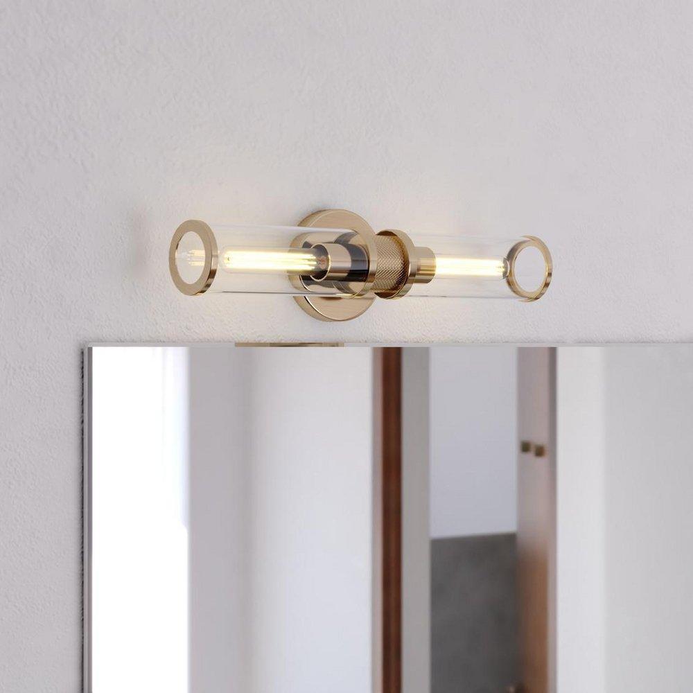 60W 2-Light Medium E-26 Vanity Fixture in Satin Brass 