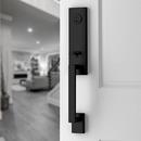 Baldwin Satin Black Grip Keyed Entry and Single Point Handle Set in Satin Black 