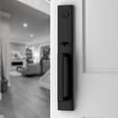 Baldwin Satin Black Grip Keyed Entry and Single Point Handle Set in Satin Black 