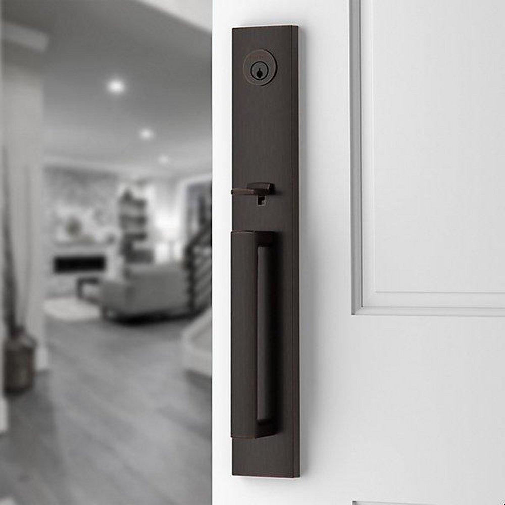 Baldwin Venetian Bronze Grip Keyed Entry and Single Point Handle Set in Venetian Bronze 
