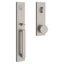 Baldwin Satin Nickel Grip Keyed Entry and Single Point Handle Set in Satin Nickel 