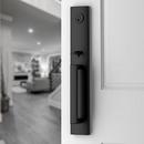 Baldwin Satin Black Grip Keyed Entry and Single Point Handle Set in Satin Black 