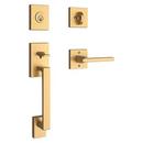Grip Keyed Entry and Single Point Cylinder in Lifetime Satin Brass