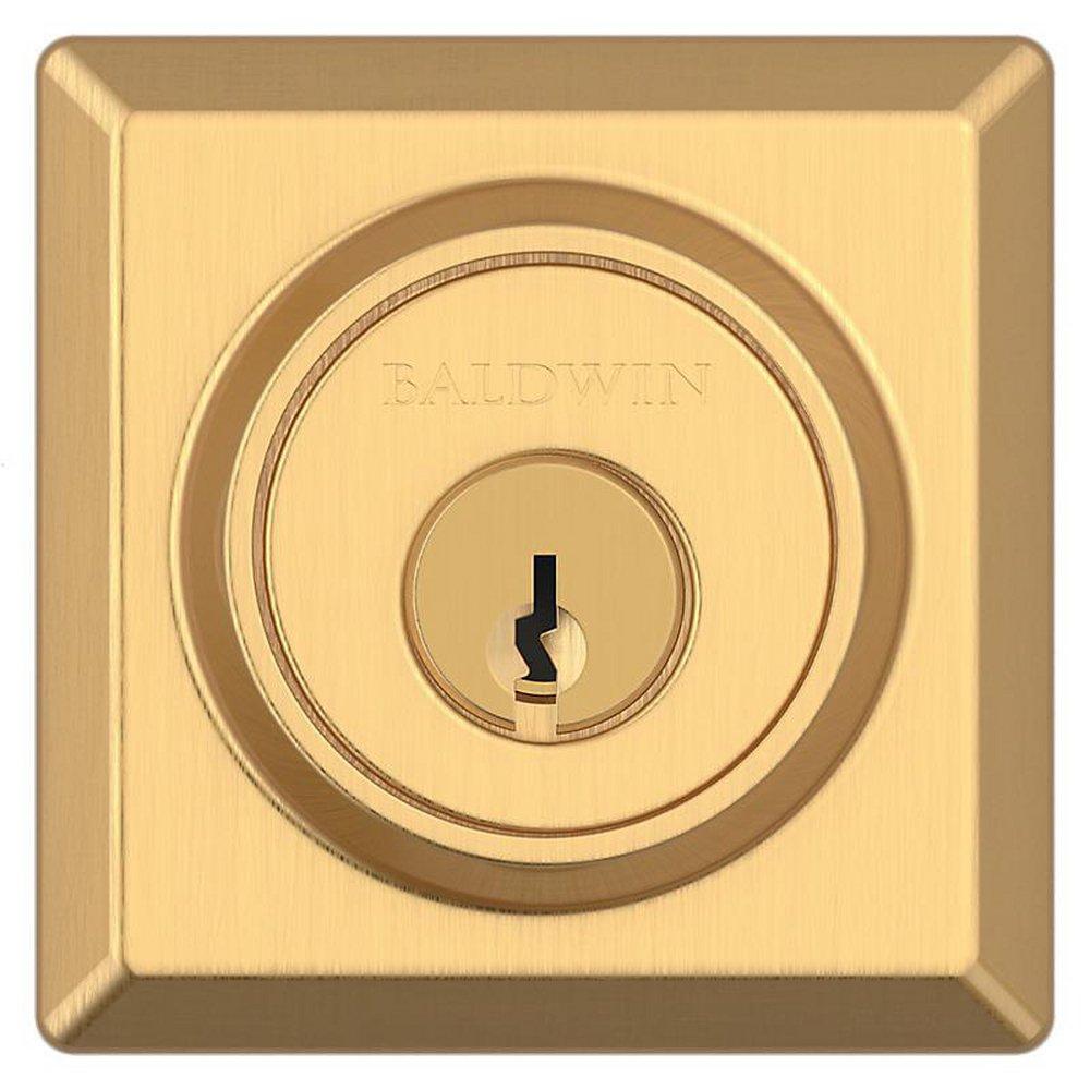 Baldwin Lifetime Satin Brass Keyed Entry Cylinder and Deadbolt in Lifetime Satin Brass 