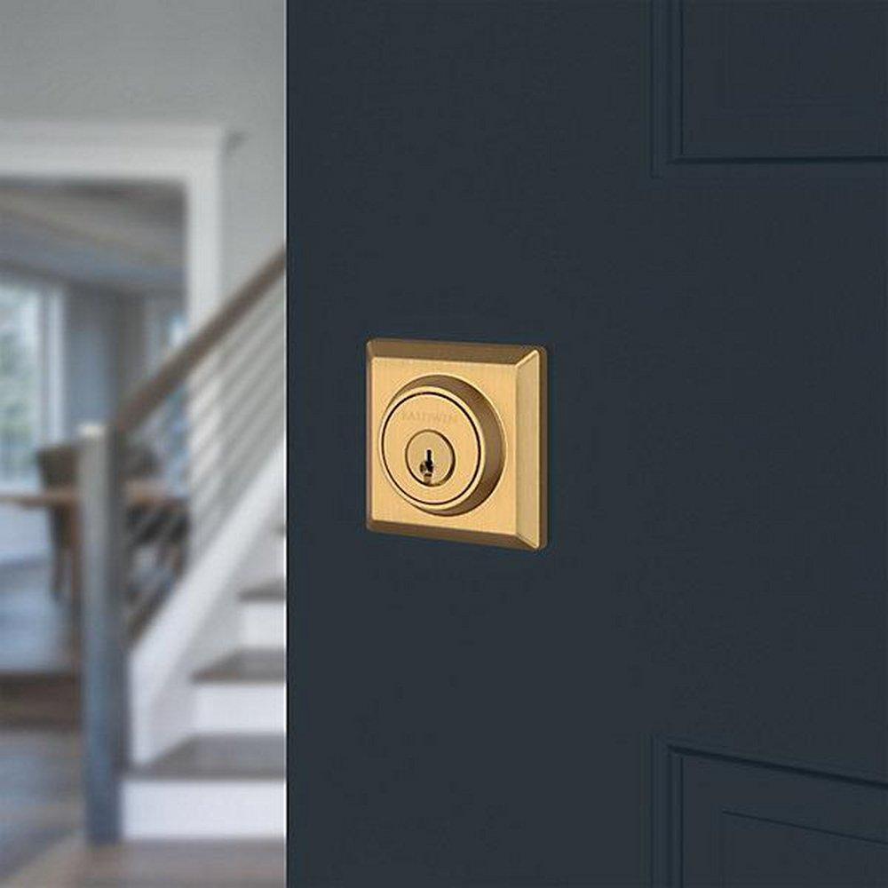Baldwin Lifetime Satin Brass Keyed Entry Cylinder and Deadbolt in Lifetime Satin Brass 