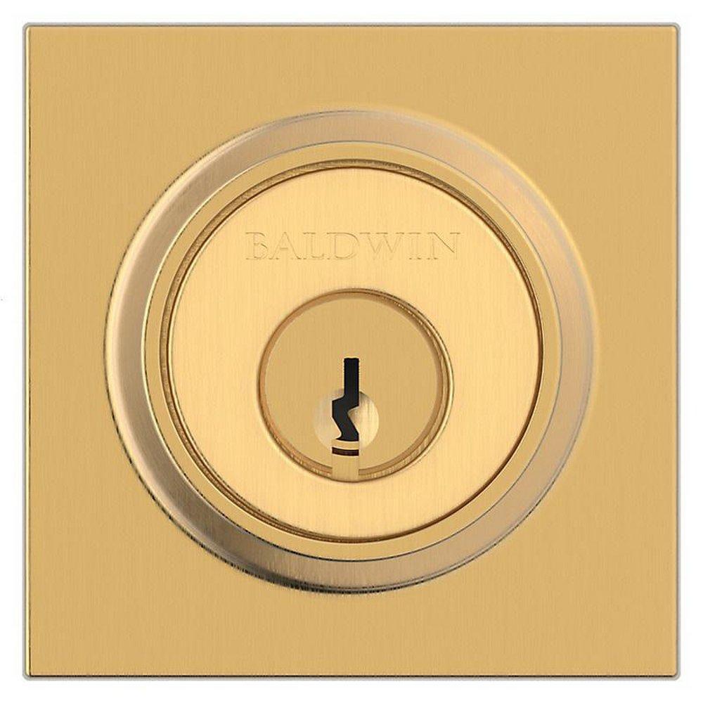 Baldwin Lifetime Satin Brass Keyed Entry Cylinder and Deadbolt in Lifetime Satin Brass 