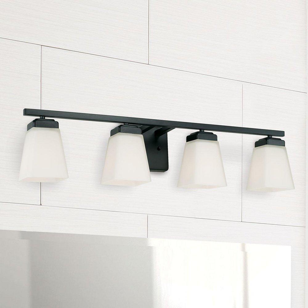 HomePlace by Capital Lighting Matte Black 100W 4-Light Medium E-26 Vanity Fixture 