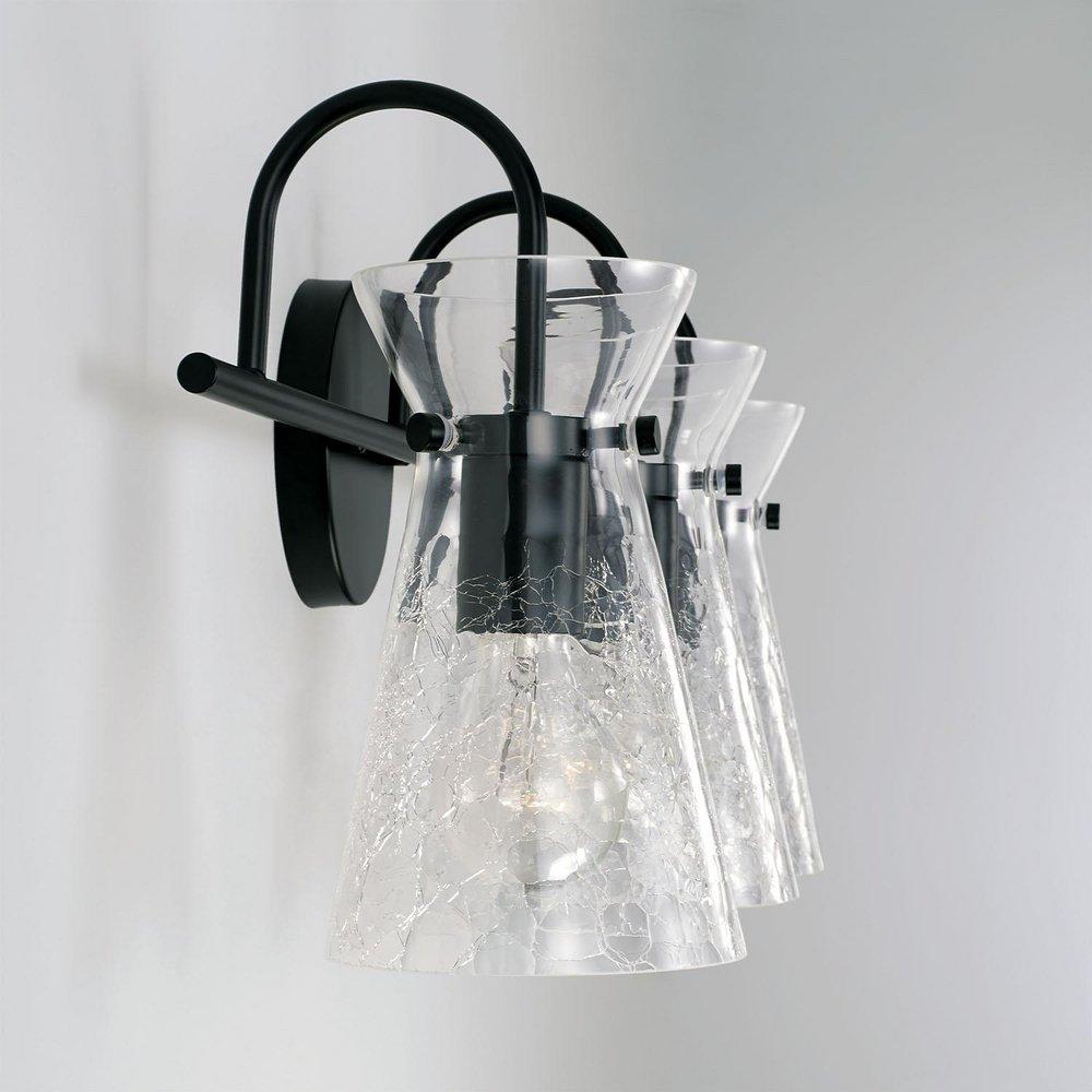 Capital Lighting Matte Black 300W 3-Light Medium E-26 Vanity Fixture 