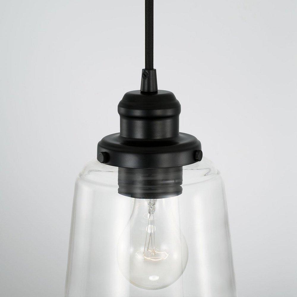 Capital Lighting Matte Black 100W 1-Light Medium E-26 Incandescent Pendant 