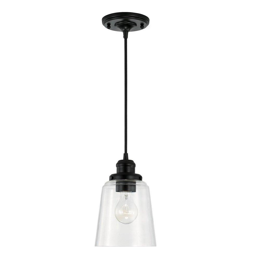 Capital Lighting Matte Black 100W 1-Light Medium E-26 Incandescent Pendant 