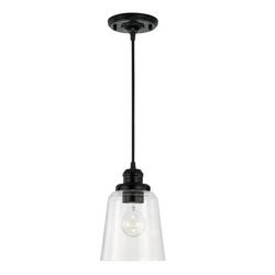 100W 1-Light Medium E-26 Incandescent Pendant in Matte Black