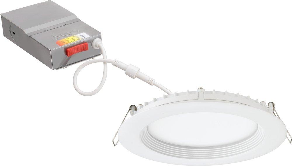 6 WAFER-THIN LED DOWNLIGHT REGRESSED 5CCT SWITCHABLE 27K 30K 35K 40K 50K 90+ CRI MATTE WHITE 