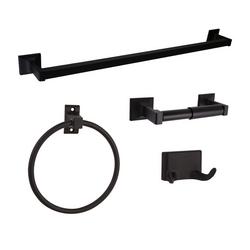 25-81/100 x 1-97/100 x 6-11/25 in. Bathroom Accessory Set in Matte Black