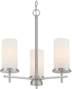 3-Light 20 in. Wide Mini Chandelier in Brushed Nickel