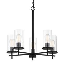 5-Light 24 in. Wide Chandelier in Coal