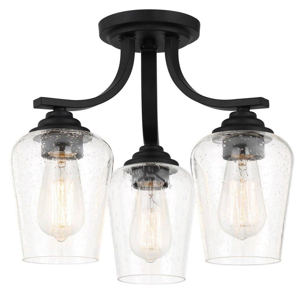 3 LIGHT SEMI FLUSH CHANDELIER 