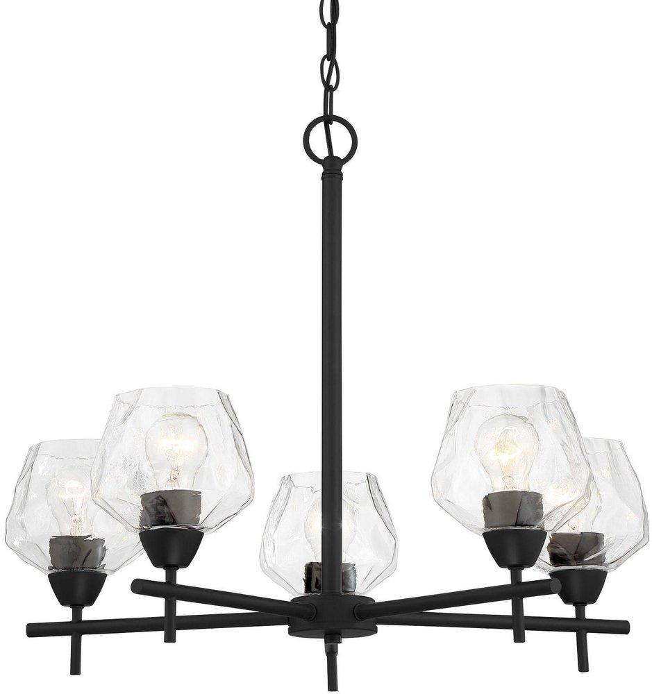 5-Light 25 in. Wide Chandelier in Coal 