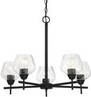 5-Light 25 in. Wide Chandelier in Coal 