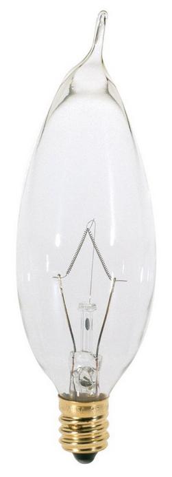 25W 3-5/8 in. CA8 Incandescent Light Bulb with a Candelabra E-12 Base Dimmable in Clear