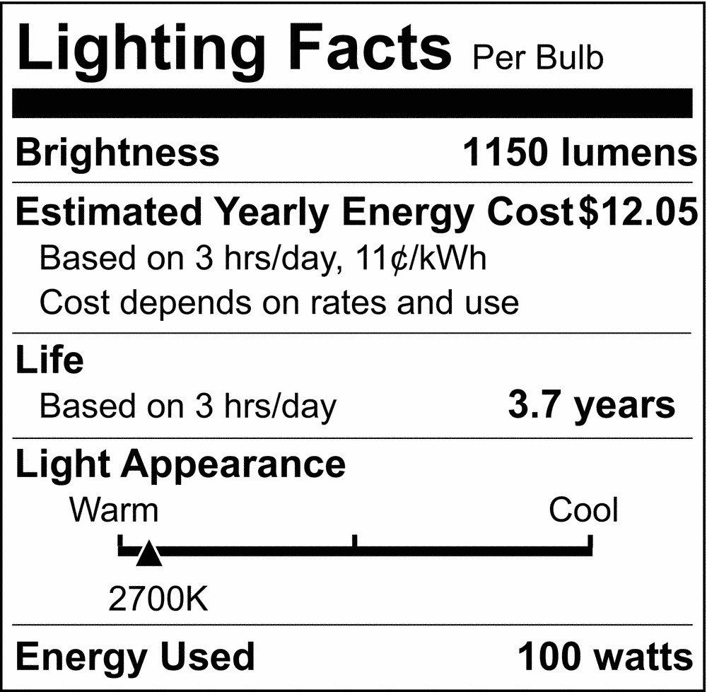 100 W Dimmable Incandescent Medium E-26 