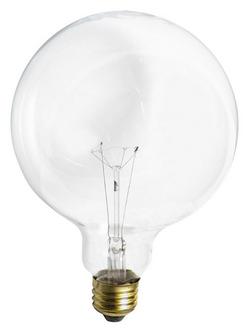 100W 6-3/4 in. G40 Incandescent Light Bulb with a Medium E-26 Base Dimmable in Clear