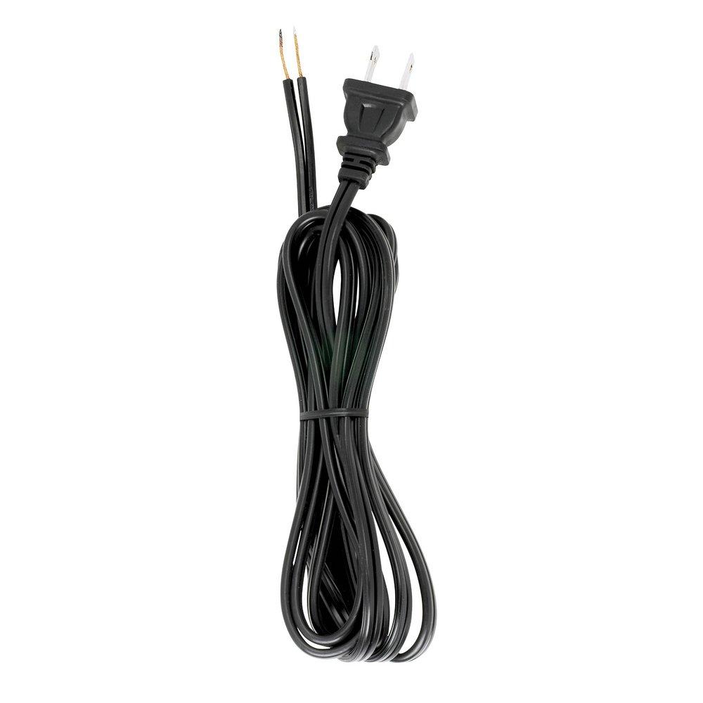 8 FT 18/2 BLACK CORD W/ MOLDED PLUG 