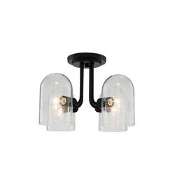 4 Light 15in. Wide Semi-Flush Ceiling Fixture in Matte Black