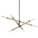 28 x 34-1/4 in. 75W 1-Tier 6-Light Incandescent Modern Chandelier in Soft Black