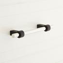 Signature Hardware Black/Polished Nickel 5-5/8 in. Solid Brass Cabinet Pull 