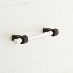 3-3/4 in. Center-to-Center Cabinet Pull in Black/Polished Nickel