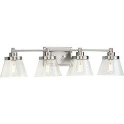 60W 4-Light Medium E-26 Vanity Fixture in Brushed Nickel