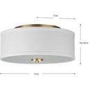 Progress Lighting Satin Brass 13 x 5-1/2 in. 60W 2-Light Incandescent Flush Mount Ceiling Fixture 