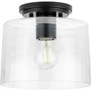 Progress Lighting Matte Black 60W 1-Light Medium E-26 Incandescent Semi-Flush Mount Ceiling Fixture 