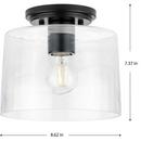 Progress Lighting Matte Black 60W 1-Light Medium E-26 Incandescent Semi-Flush Mount Ceiling Fixture 