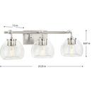Progress Lighting Brushed Nickel 60W 3-Light Medium E-26 Vanity Fixture 