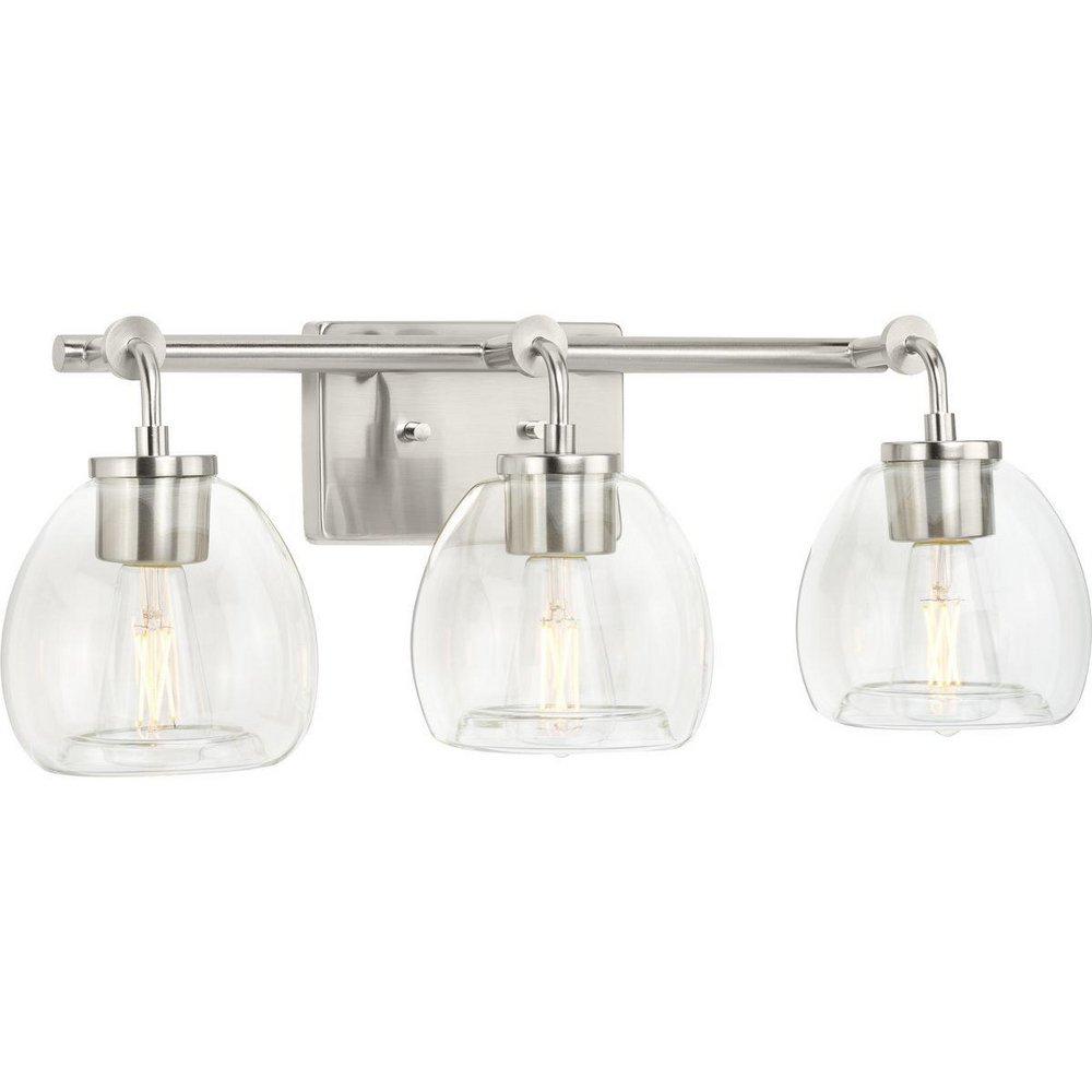 Progress Lighting Brushed Nickel 60W 3-Light Medium E-26 Vanity Fixture 